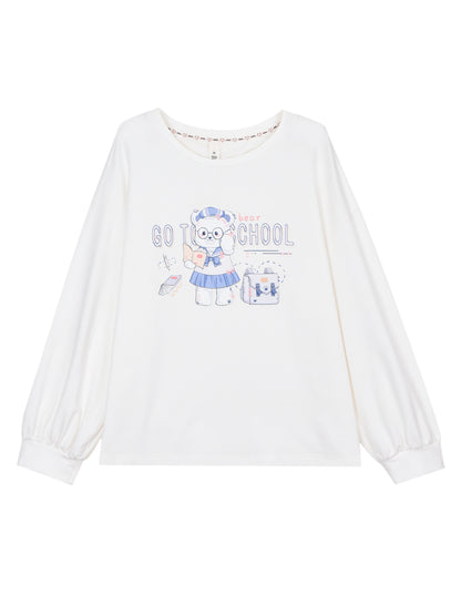 Girls solid color long sleeve top