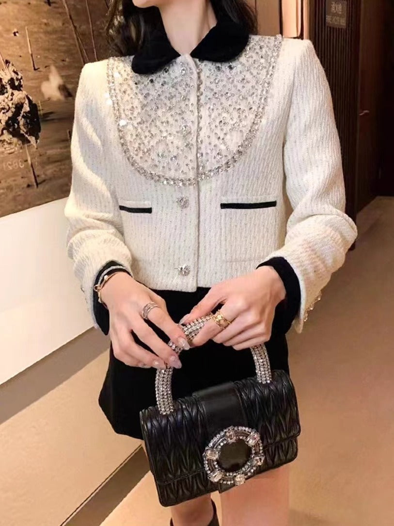 Women's Fashion Heavy Industry Beads Western Style Top