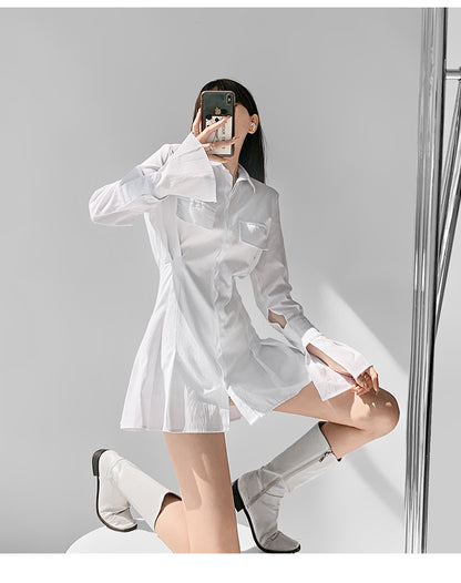 Spring Design Sense Mid-length Shirt Dress Women