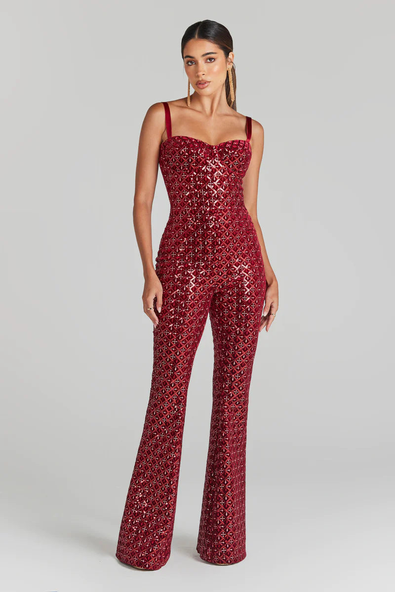 Fashion Women's Sequin Sling Tube Top Jumpsuit