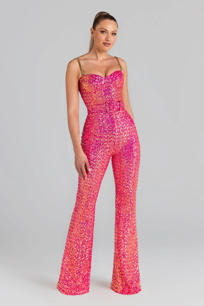 Fashion Women's Sequin Sling Tube Top Jumpsuit