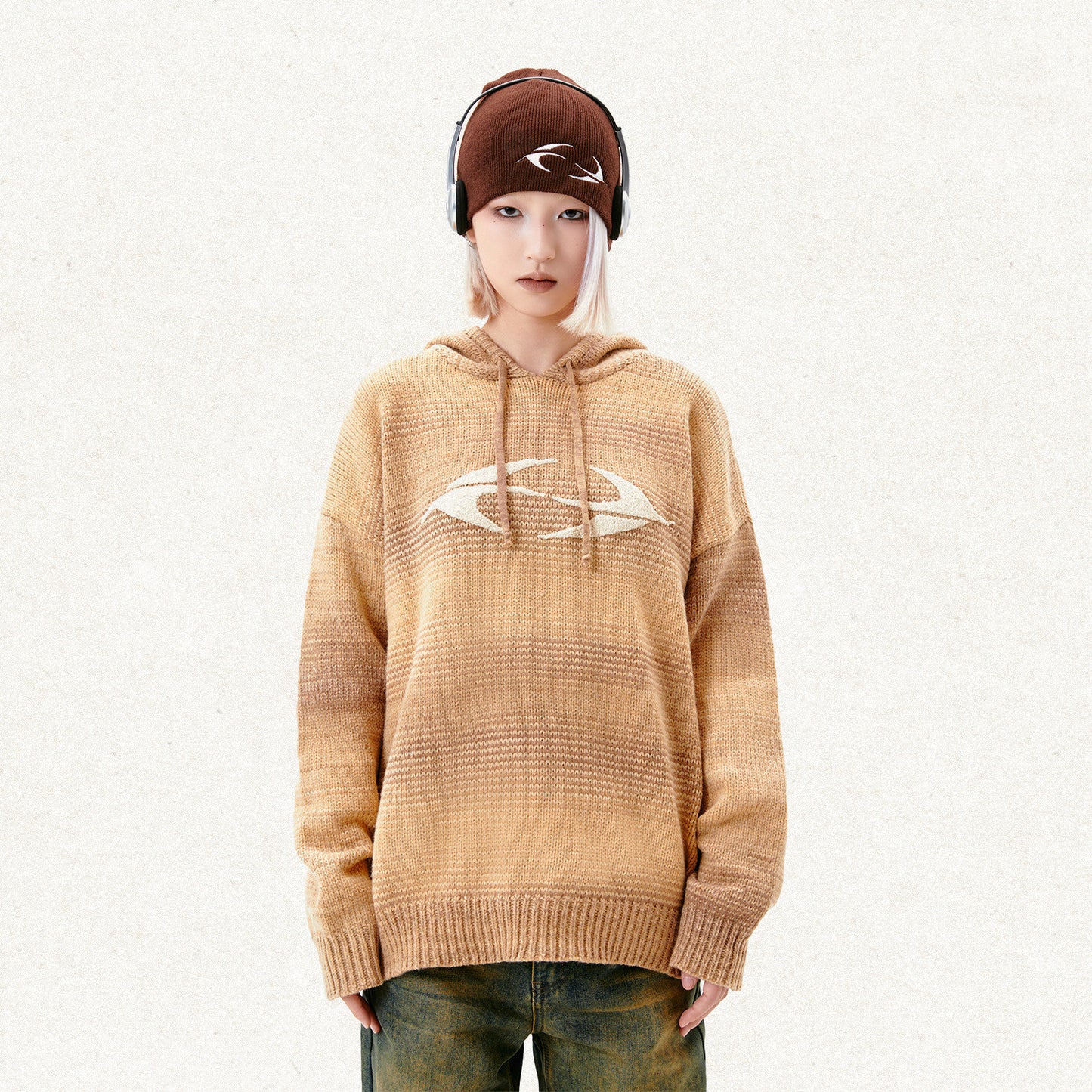 Street Retro Maillard Gradient Hooded Sweater