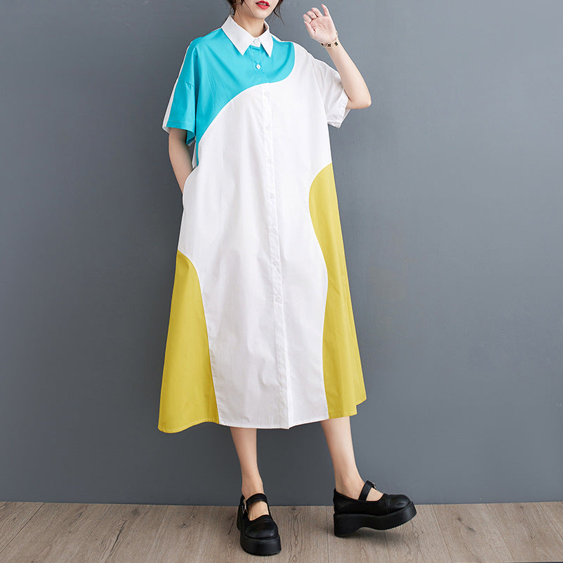 Robe simple à manches courtes pour femmes