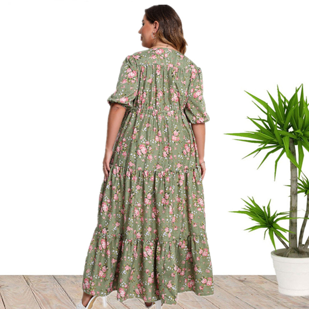 Vestido suelto con estampado bohemio para mujer