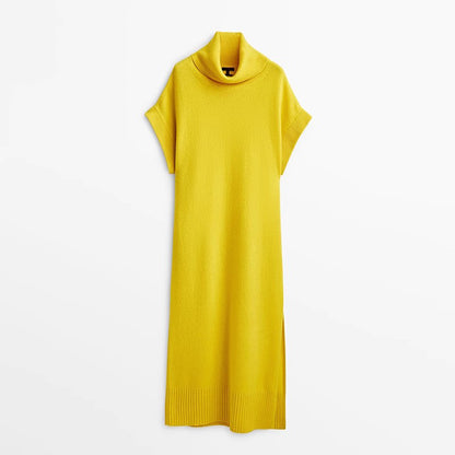 Robe tricotée à col haut pour femmes