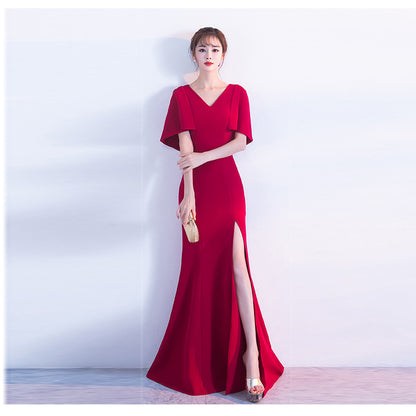 Banquet V-neck Slimming Fishtail Dress