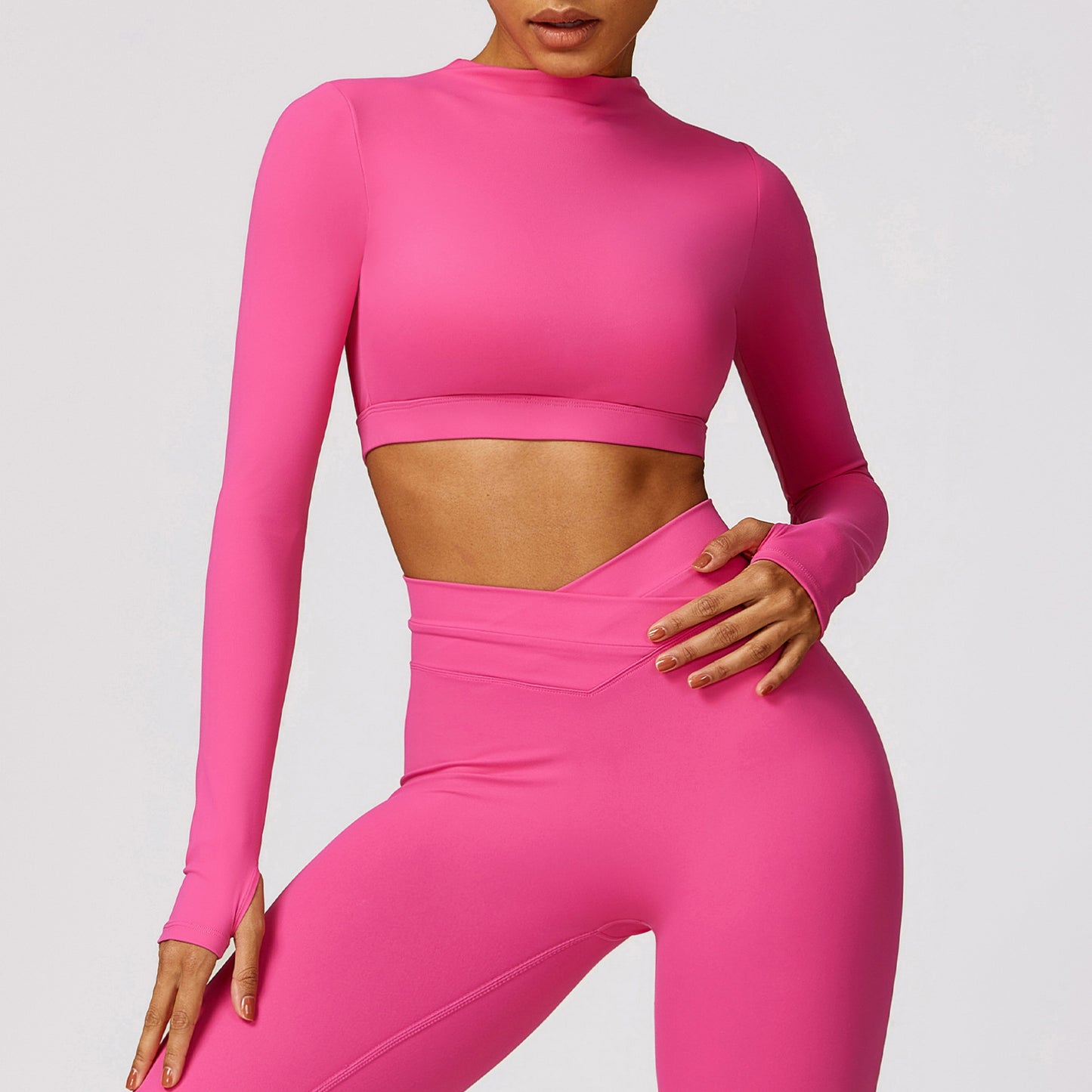 Brushed Tight Long-sleeved Beauty Back Yoga Clothes