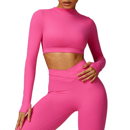 Brushed Tight Long-sleeved Beauty Back Yoga Clothes