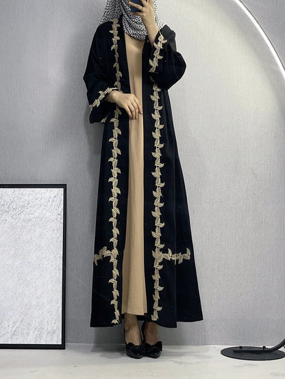 Robe longue pour femmes, robe Cardigan en dentelle brodée de dubaï