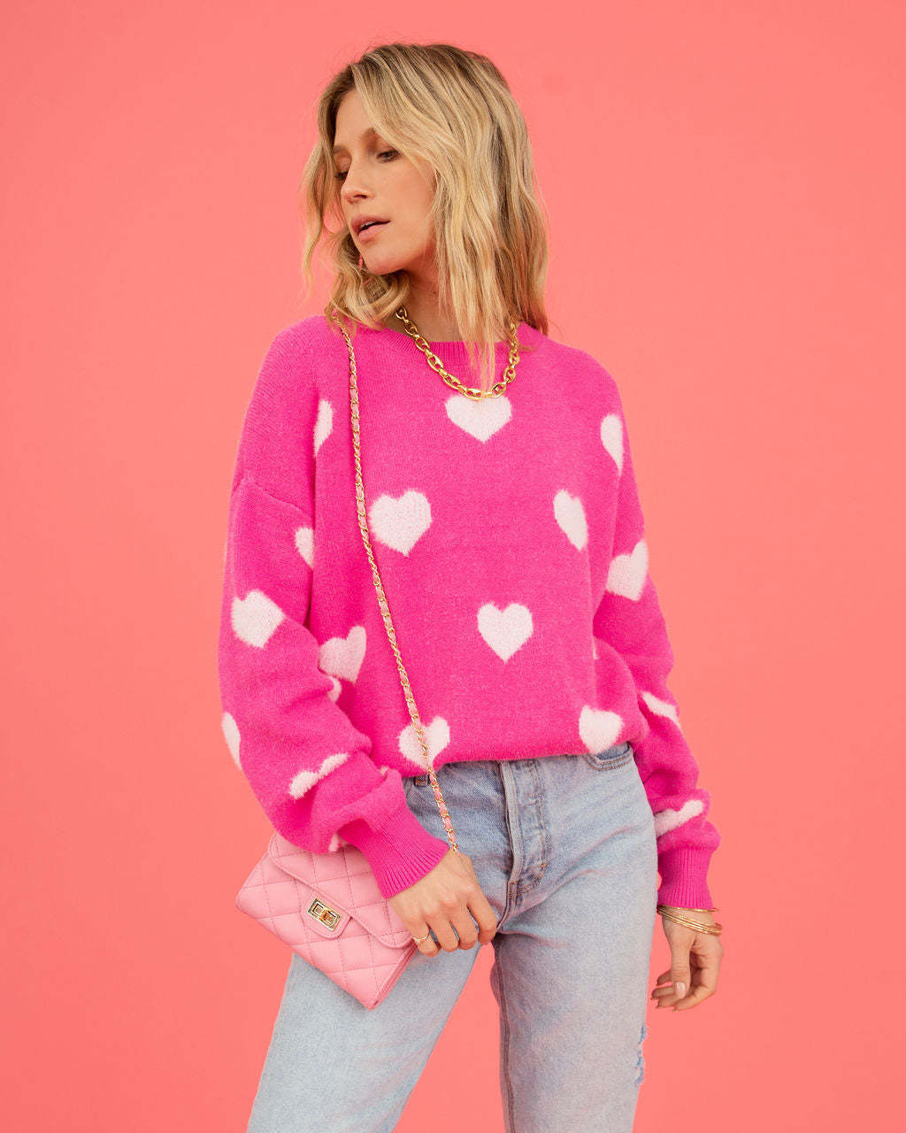 Suéter de mujer Love Valentine's Day Cuello redondo Jersey