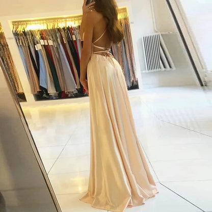 Elegant Multicolor Plus And Extra Size Evening Gown Prom Maxi Dress Sling Glossy Satin