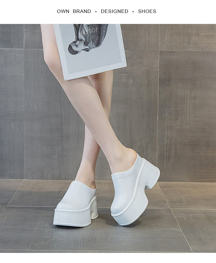 Closed Toe Half Slippers Women's Outer Wear Summer New Muffin Shoes