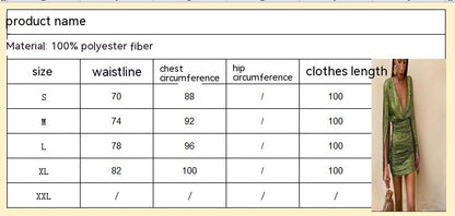 Robe à manches longues et col en V, taille serrée, enveloppée dans les hanches