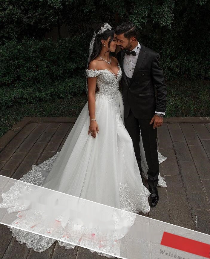 Vestido de novia desmontable de encaje nupcial