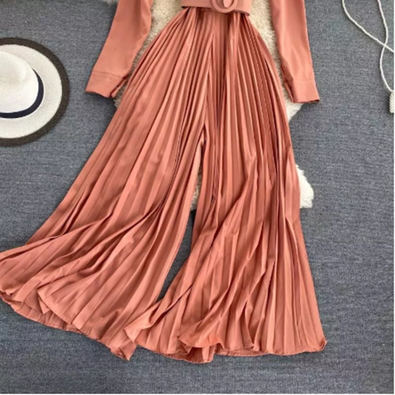 Simple Atmosphere is Thin Temperament One-piece Skirt Pants