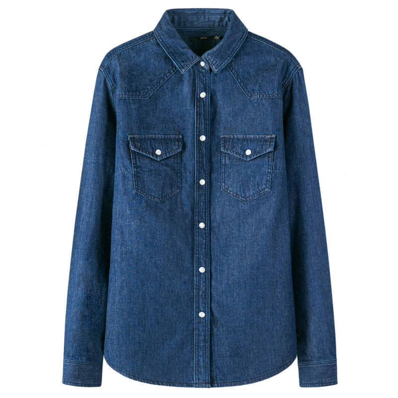 Chemise en jean à manches longues pour femme