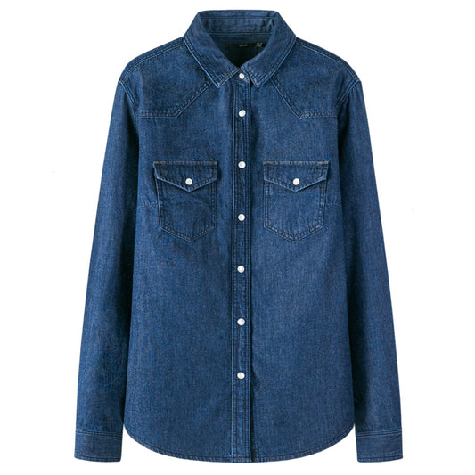 Women's long sleeve denim shirt