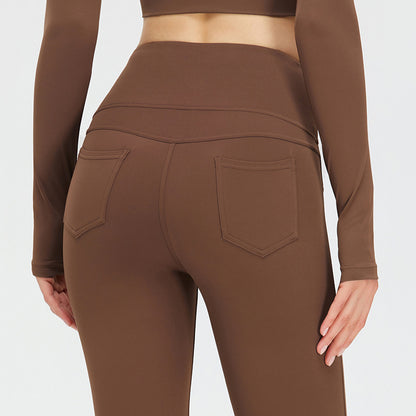 Pantalones de melocotón de cintura alta, ropa deportiva, levantamiento de cadera, pantalones de Yoga ligeramente Fitness