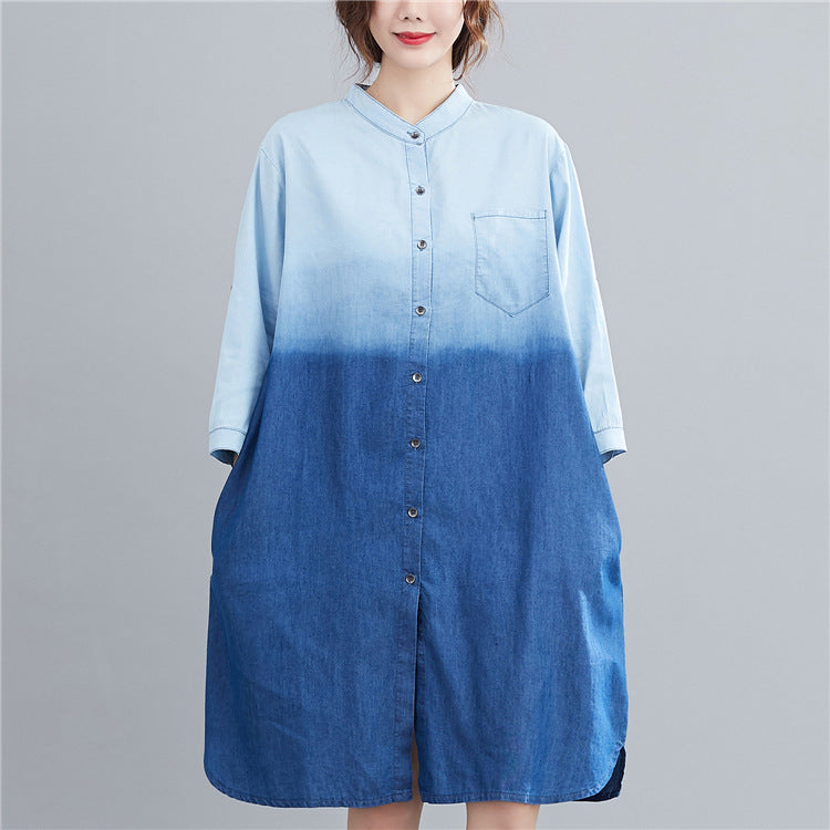 Gradient denim shirt