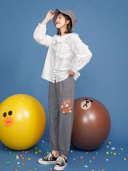 Chemise en dentelle champignon blanche, haut de poupée pour fille