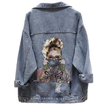 Loose denim jacket top