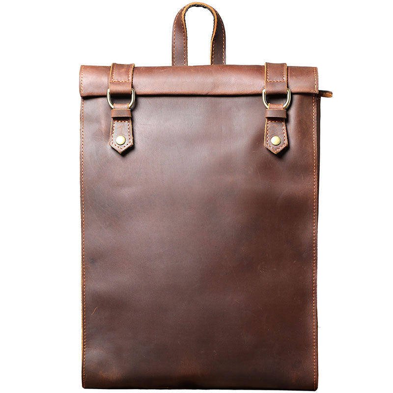 Personality Cowhide School Bag Leather Retro Men