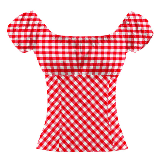 Red and white sexy short sleeve women's clothing