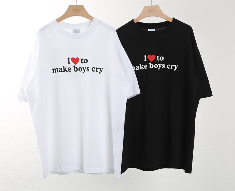 Camiseta de manga corta para mujer con estampado de letras humorísticas Ins media manga