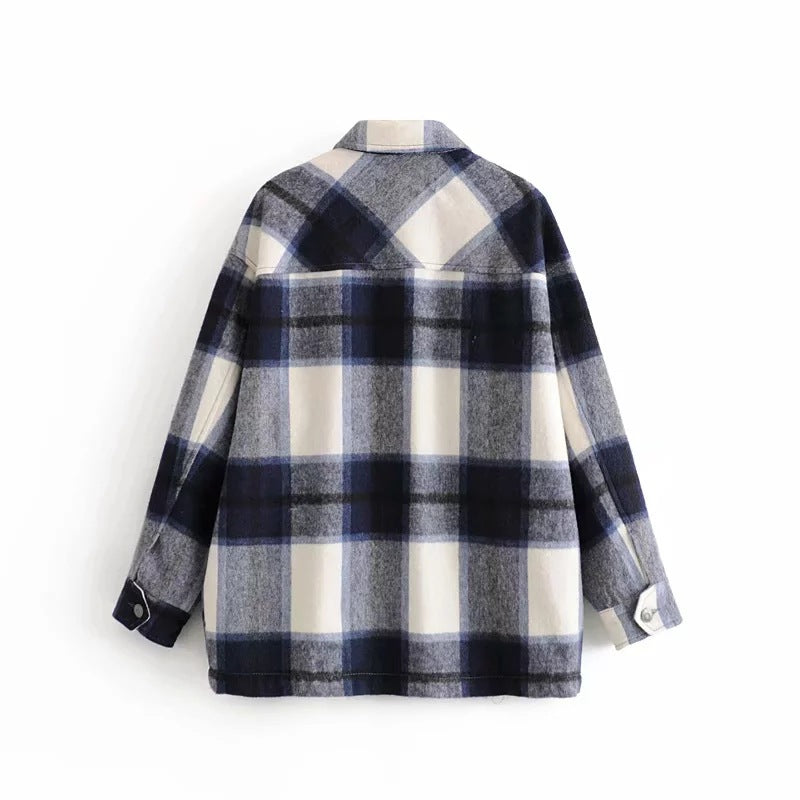 Plaid shirt coat