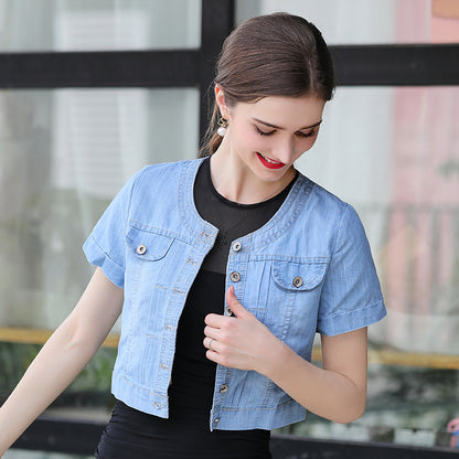 Chal vaquero para mujer, Top corto con falda, abrigo pequeño, cárdigan, abrigo corto con protección solar