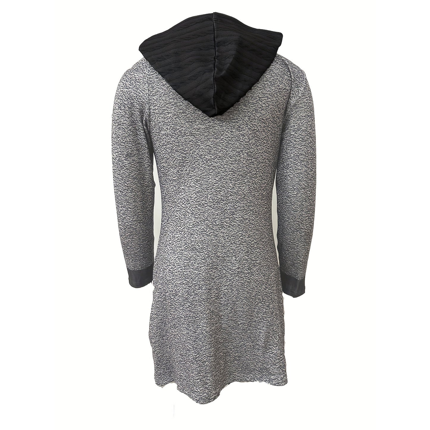 Long Sleeve Round Neck Patchwork Top Mid-length Cashmere Pullover Sweater