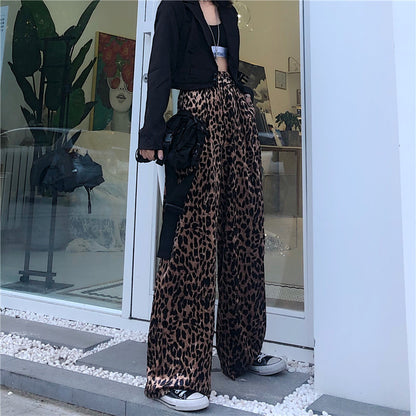 High Waist Loose Wide Legs Draping Mop Straight Retro Daddy Pants