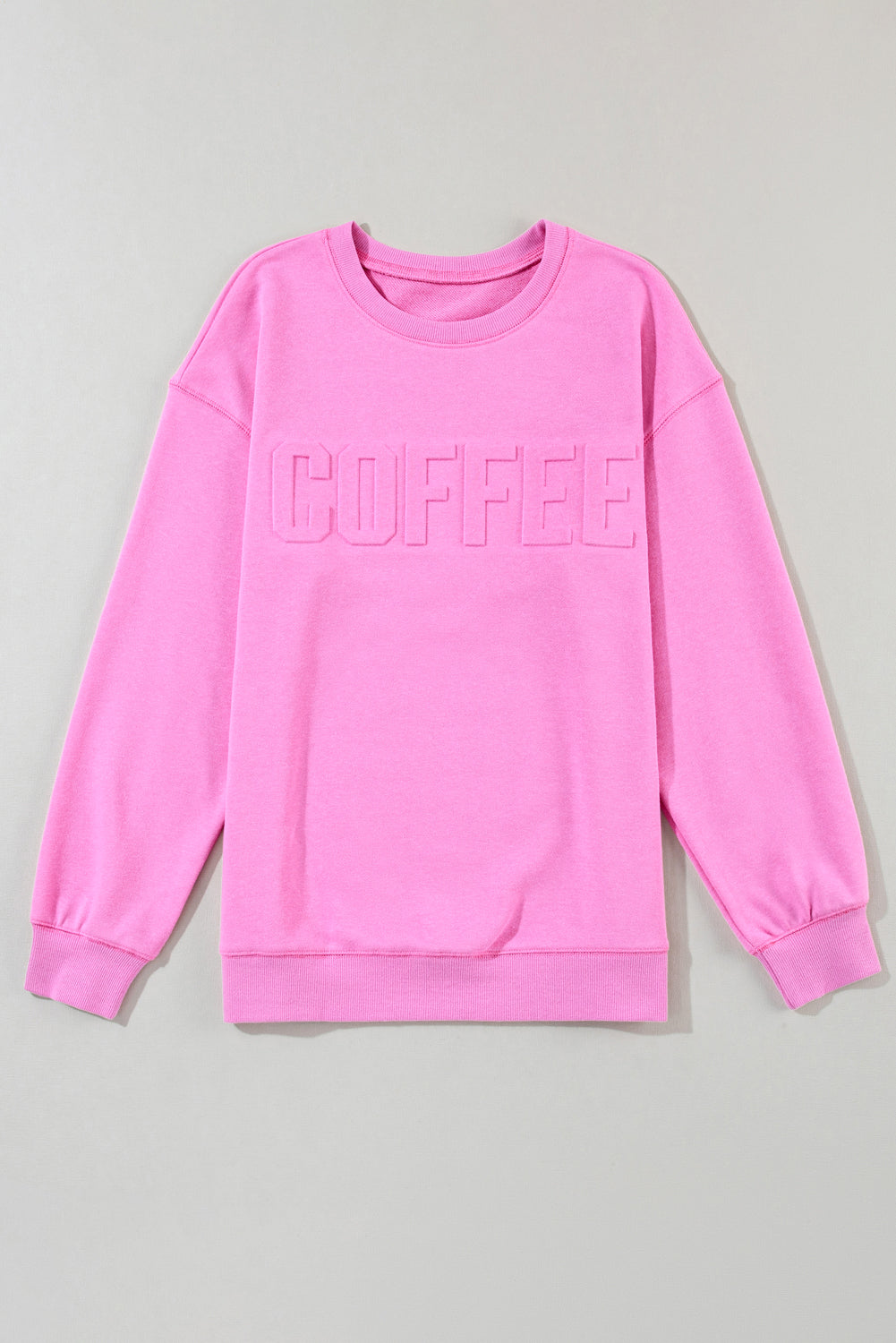 Sweat-shirt décontracté en relief avec lettre Bonbon COFFEE