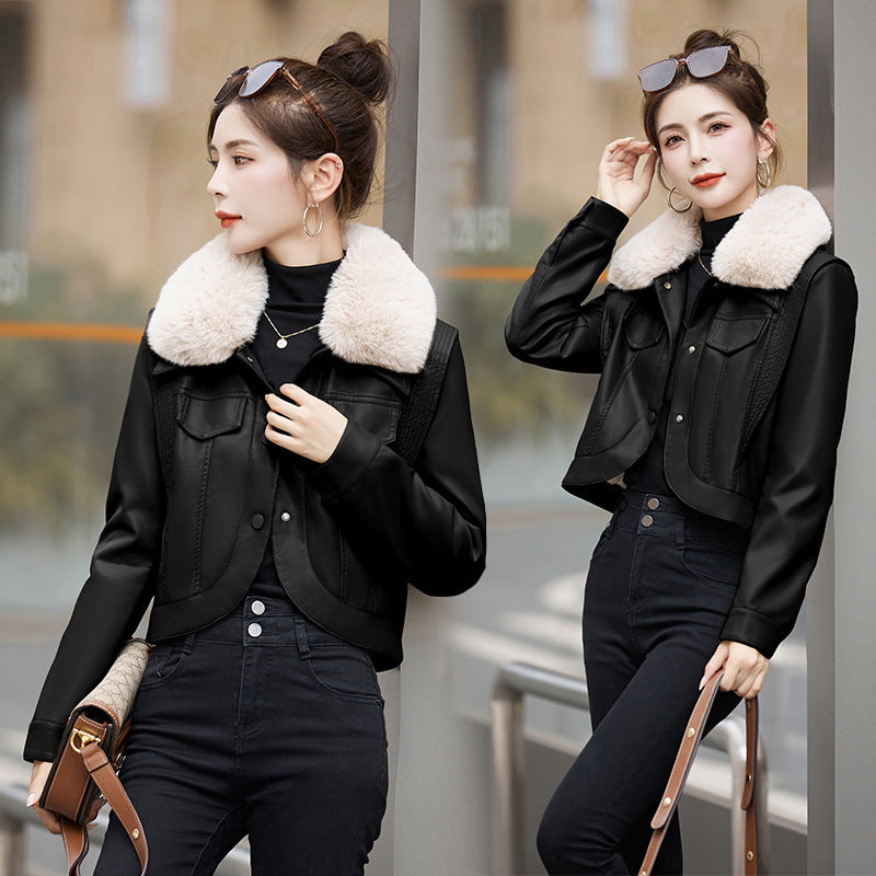 Women's Fashionable All-match Motorcycle Jacket Top