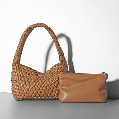 Handmade Shoulder Soft Leather Hand Carrying Woven Bag