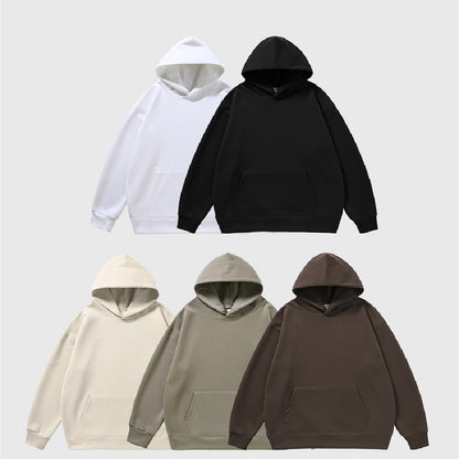 Velvet Padded Hooded Sweatshirt Men And Women Loose Shoulder