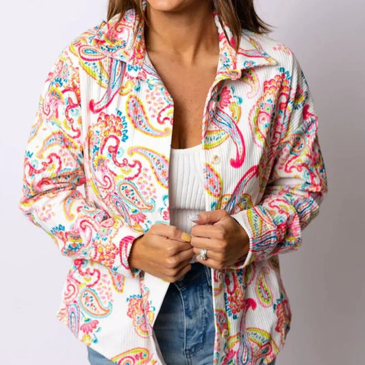 Camisa holgada de moda con solapa de un solo pecho de manga larga que combina con todo para mujer