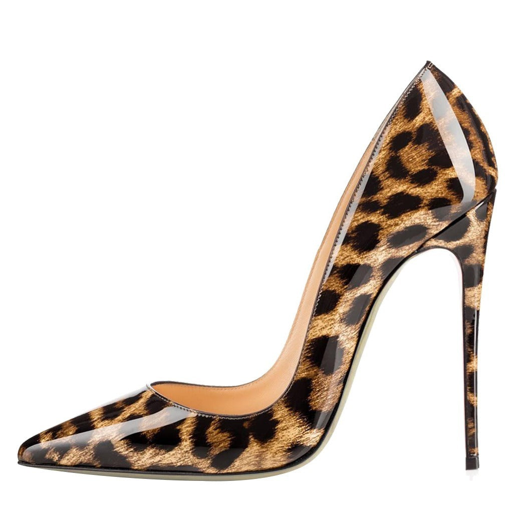 Animal Texture Pointed Toe High Heel Women's Shoes