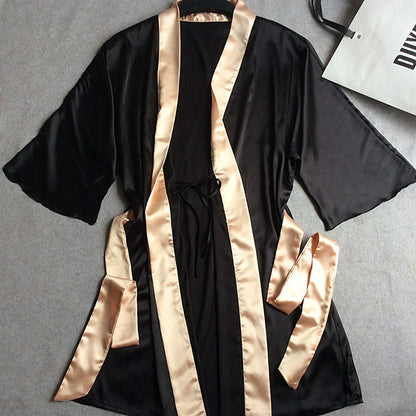 Robe kimono en satin de soie exquise pour femmes