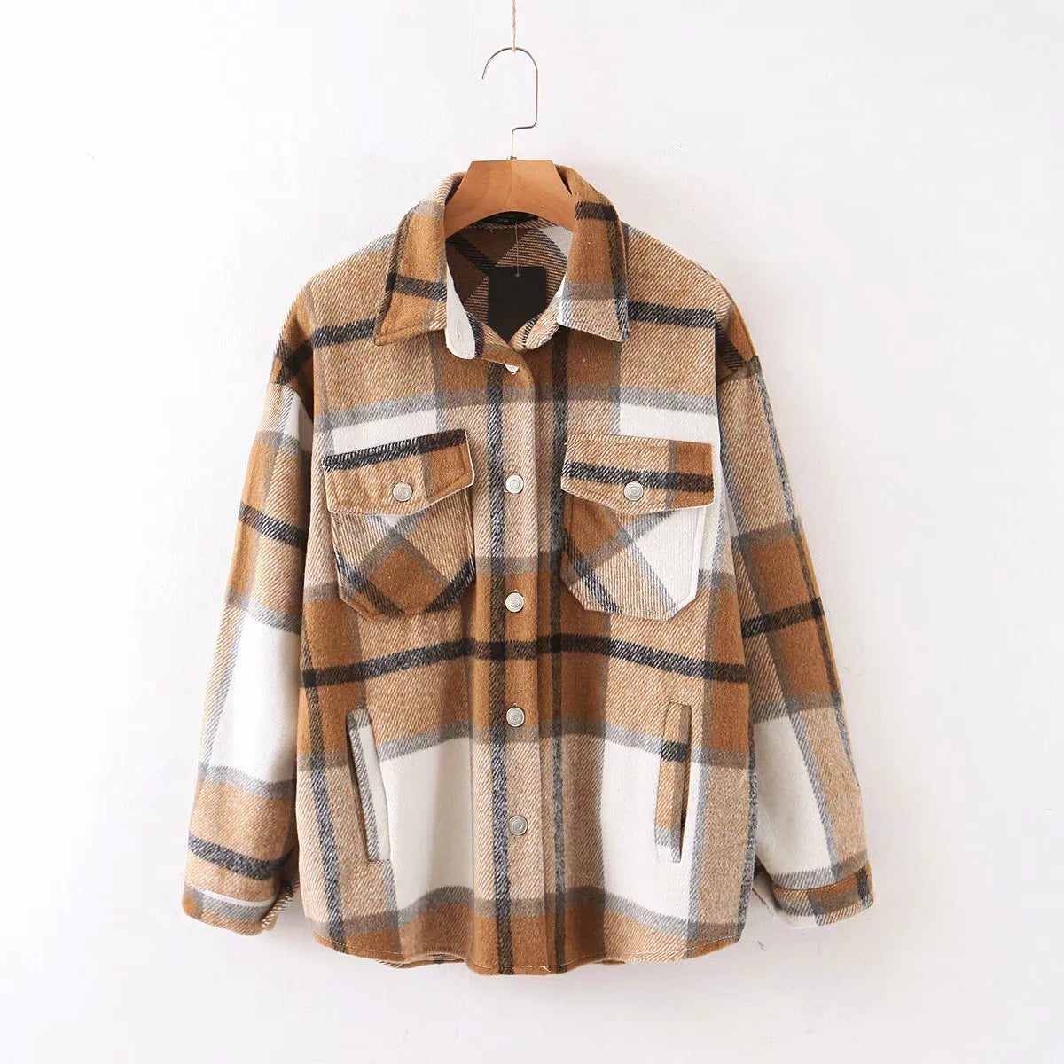 Grated patchwork checked shirt