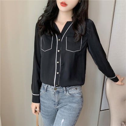 Long sleeve chiffon shirt