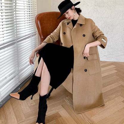 Cashmere coat women's long wool coate