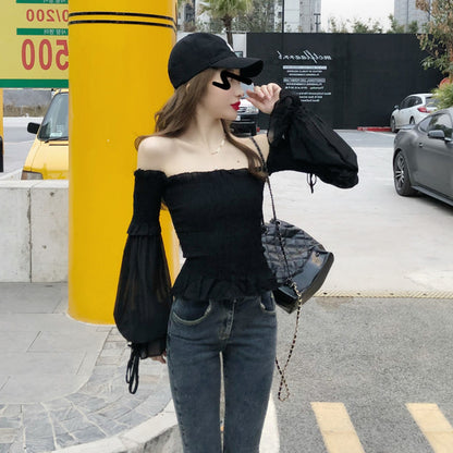 Women's Loose And Thin Strapless Chiffon Top