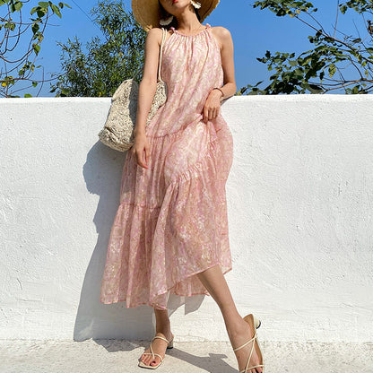 Women's Vacation Style Texture Printed Chiffon Dress