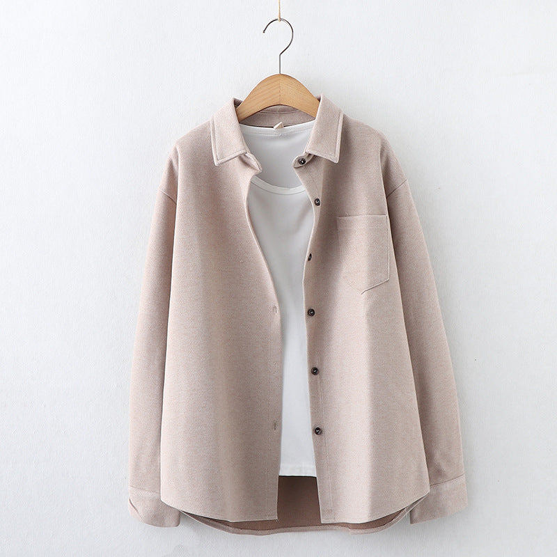 Lapel Sweater New Style Long-sleeved Outer Wear Shirt Women