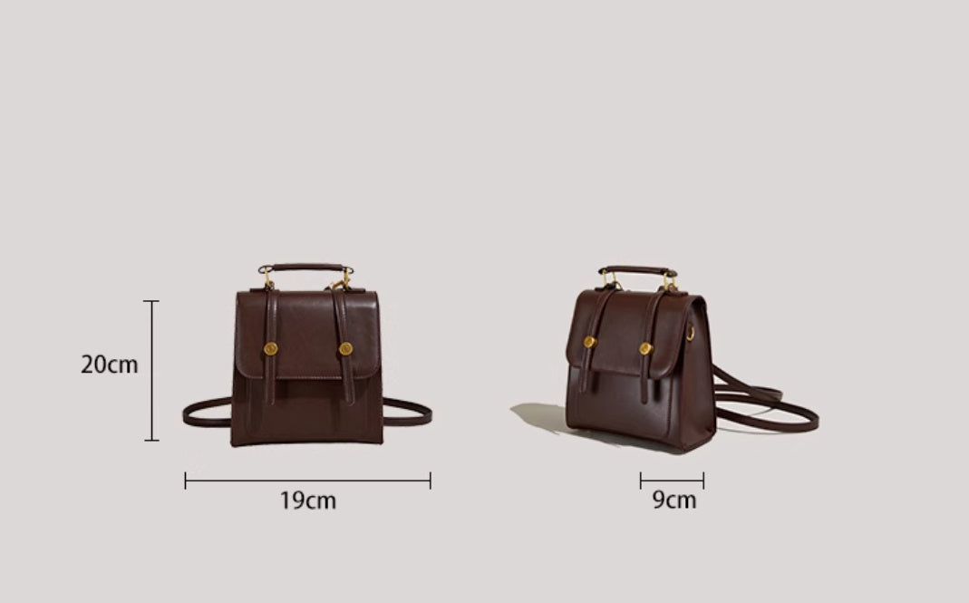 Portable Vintage Buckle Backpack Cross-body