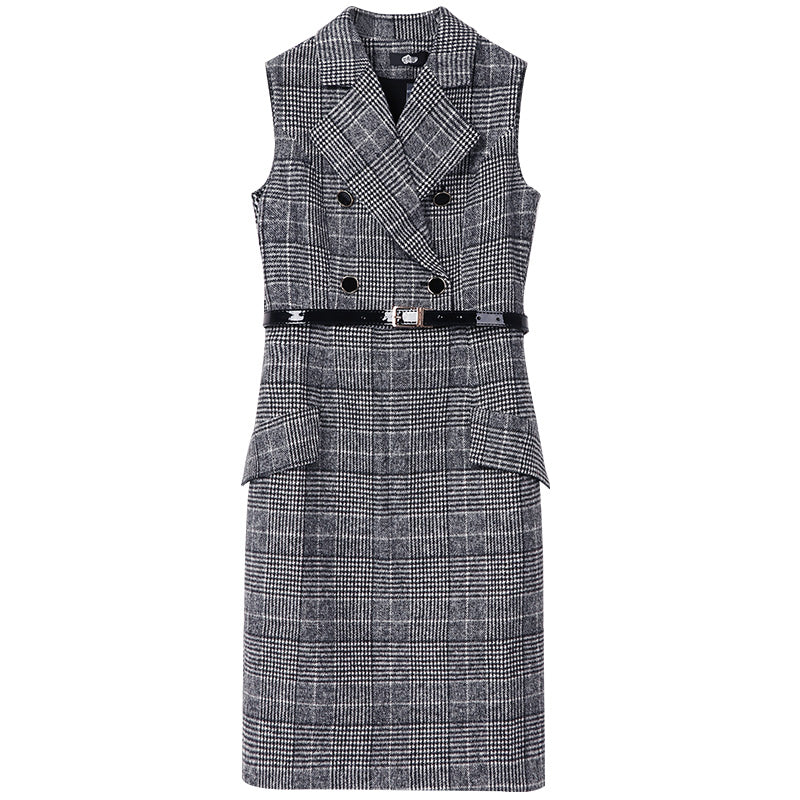 Plaid woolen dress