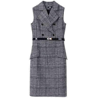 Plaid woolen dress