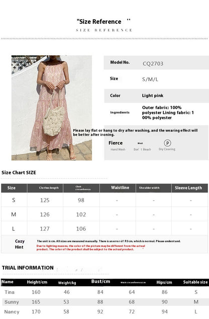 Women's Vacation Style Texture Printed Chiffon Dress