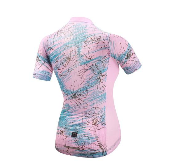 Short Sleeve Cycling Jersey - PinkCherryBlossom